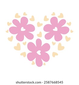 Heart made of florals vector illustration 