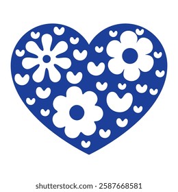 Heart made of florals vector illustration 