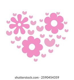 Heart made of florals vector illustration 