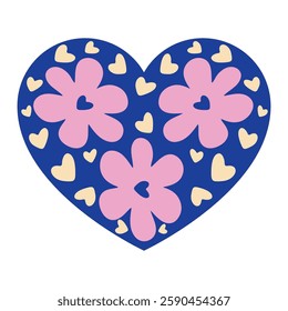 Heart made of florals vector illustration 