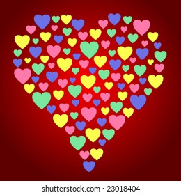 Heart made of hearts