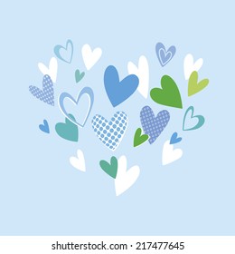 Heart made with hearts background