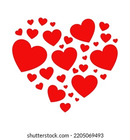 Heart made of hearts. Happy Valentine's Day. Vector illustration