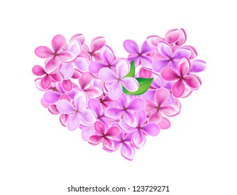 Heart made of lilacs