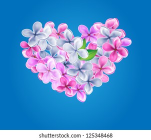 Heart made of lilacs