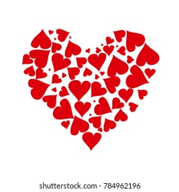 Heart made up of little hearts flat illustration vector eps10