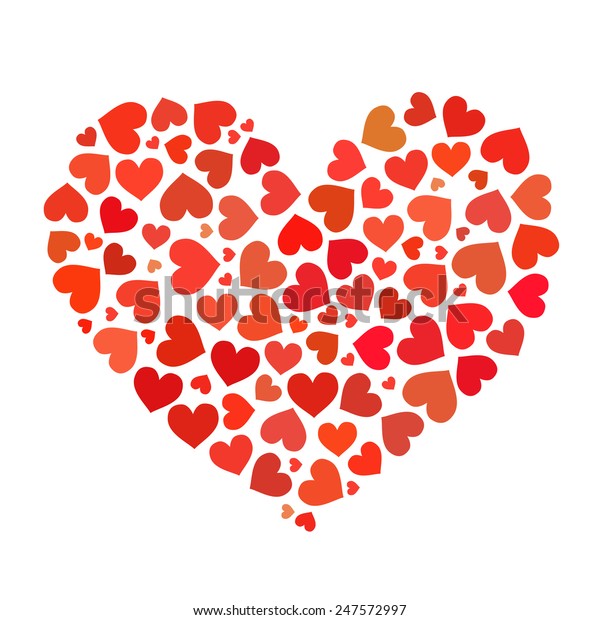 Heart Made Little Hearts Flat Illustration Stock Vector (Royalty Free ...