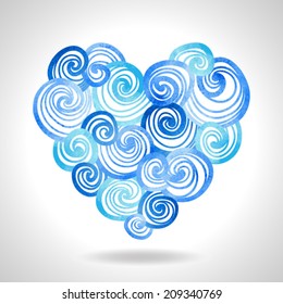 Heart made of oceanic waves
