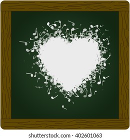 Heart made out of different music notes