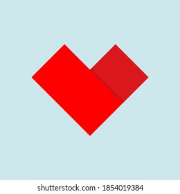 Heart made of paper on a blue background