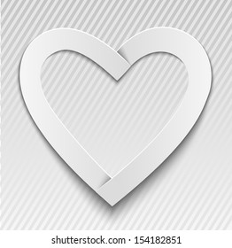 heart made of paper on a gray background