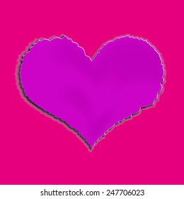Heart made of paper with torn edges