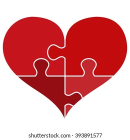 heart made from pieces of puzzle