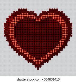 Heart made of a plenty of screws