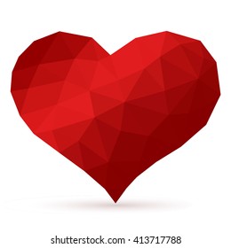 Heart made from polygons