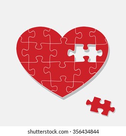 Heart made of puzzle pieces