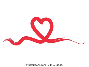 Heart made with a red brush stroke.