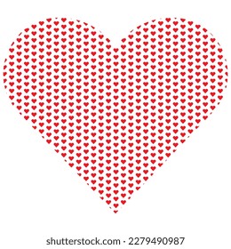 heart made of red and white dots