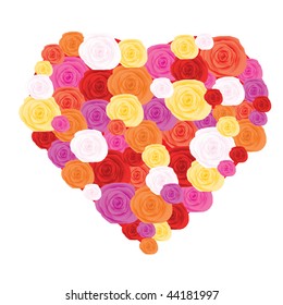 Heart made from roses
