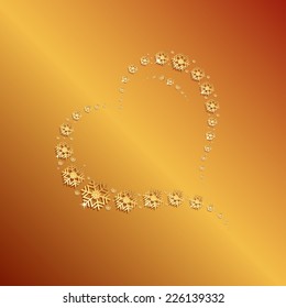 Heart made from snowflakes  