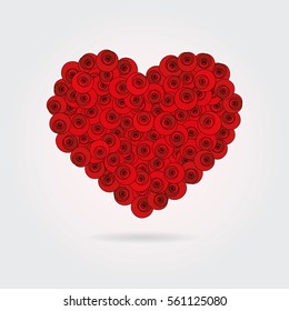 A heart made of stylized red roses.