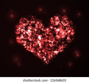 Heart made from transparent circles