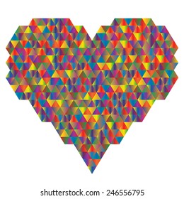 Heart Made Of The Triangle. Vector Illustration