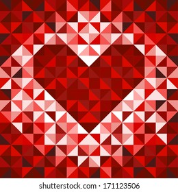  Heart made from triangles.