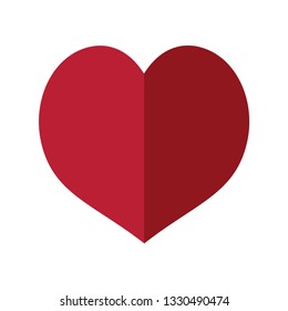 heart made with two parts in flat design