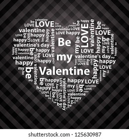 heart made of valentine greetings