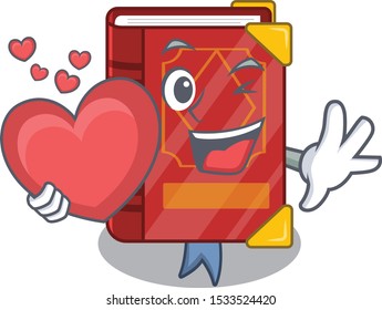 With heart magic spell book isolated in character