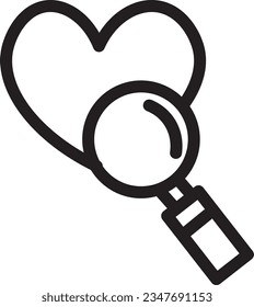 Heart Magnifier Analysis Outline Icon