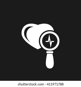 Heart and magnifier icon vector illustration eps10.