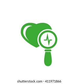 Heart and magnifier icon vector illustration eps10.