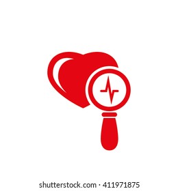 Heart and magnifier icon vector illustration eps10.