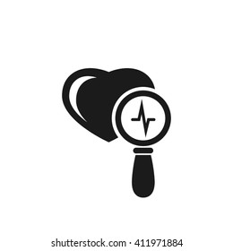 Heart and magnifier icon vector illustration eps10.
