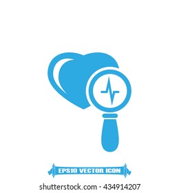 Heart and magnifier icon vector illustration eps10.