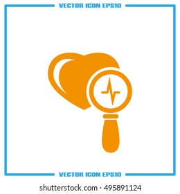 Heart and magnifier icon vector illustration eps10.