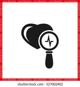 Heart and magnifier icon vector illustration eps10.