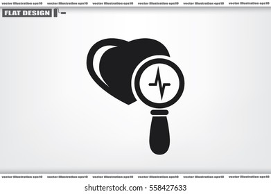Heart and magnifier icon vector illustration eps10.