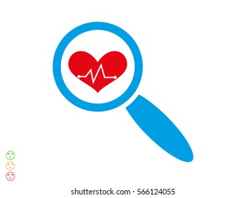 heart, magnifier, icon, vector illustration eps10