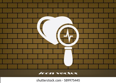 Heart and magnifier icon vector illustration eps10.