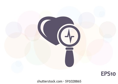 Heart and magnifier icon vector illustration eps10.