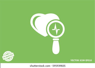 Heart and magnifier icon vector illustration eps10.