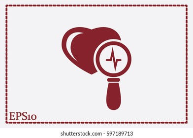 Heart and magnifier icon vector illustration eps10.