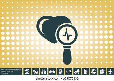 Heart and magnifier icon vector illustration eps10.