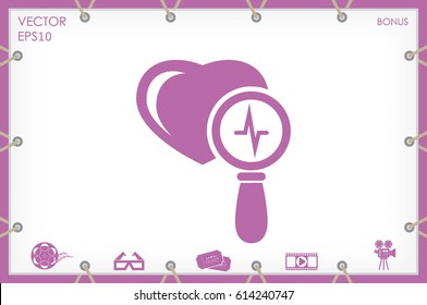 Heart and magnifier icon vector illustration eps10.