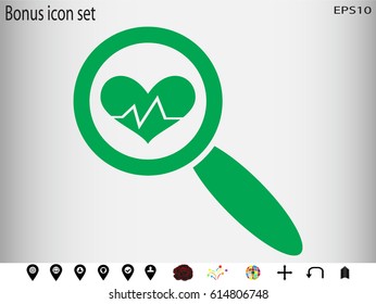 heart, magnifier, icon, vector illustration eps10