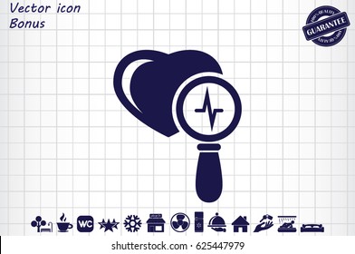 Heart and magnifier icon vector illustration eps10.