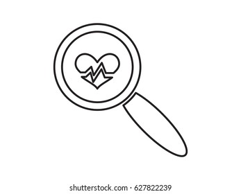 heart, magnifier, icon, vector illustration eps10